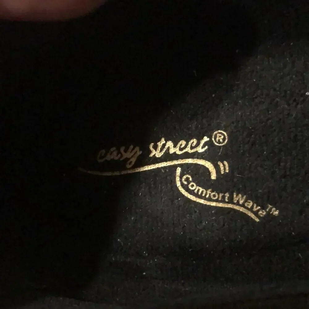 Easy Street Comfort Wave Trance Black Wedge Shoes Woman Size 10